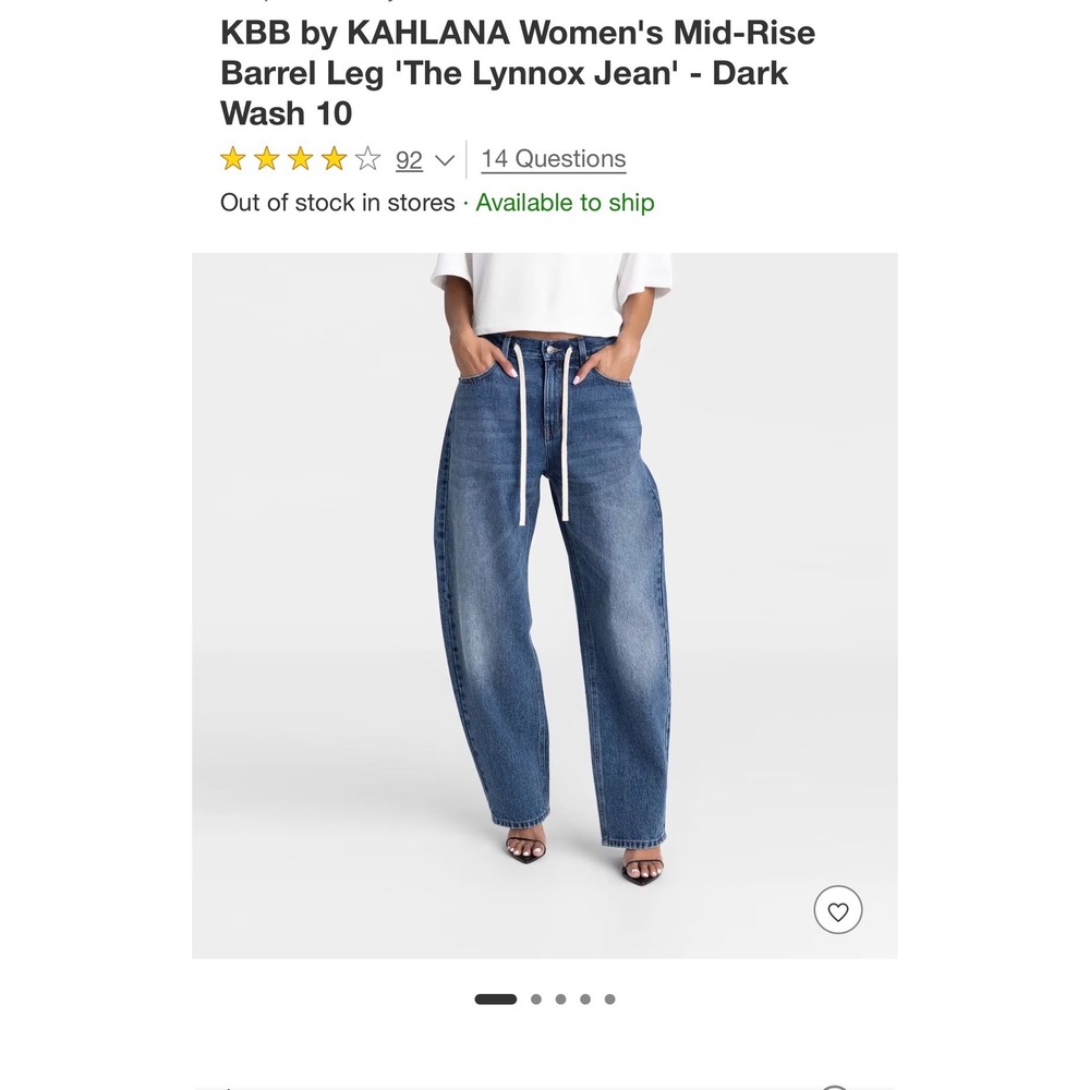 KBB by Kahlana Barfield Brown Lynnox Barrel Leg Jeans Dark Wash Womens 4 30x31 - Picture 8 of 8